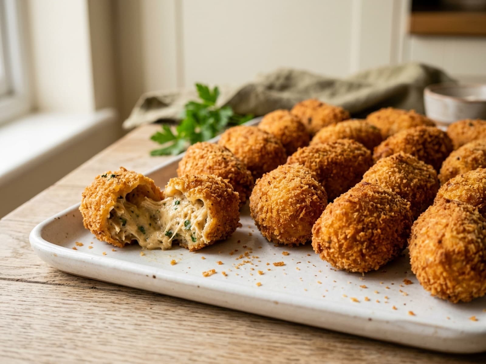 Safata de croquetes casolanes, amb una de partida per la meitat